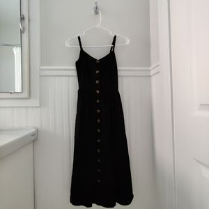 Reitmans Black Spaghetti Strap Dress With Buttons & Pockets - Size XS
